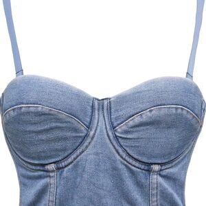 Blue Denim Bustier Top